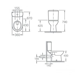 Унитаз-компакт Roca Access 734P23800Y напольный Soft Close